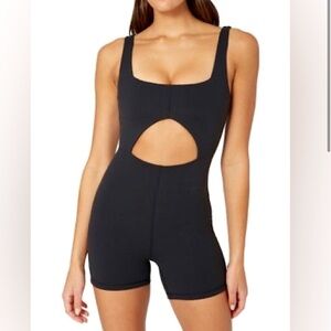 WeWoreWhat Black Cutout Workout Romper - Size M